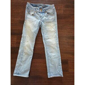 American Eagle Super Stretch Artist Crop Blue Jeans Women's Size 0 Cotton Blend